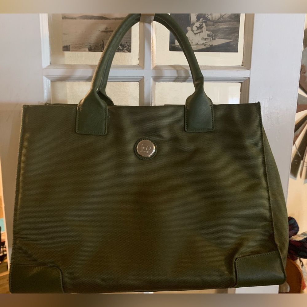 SOLD! Joy Mangano Nylon Extra Large Tote in Winter Green